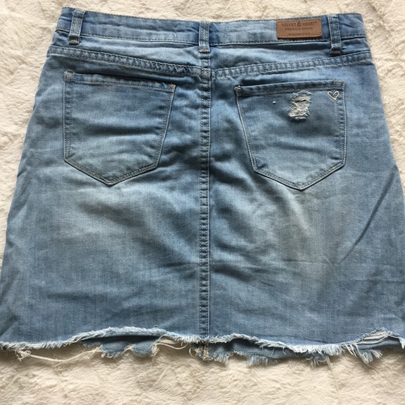 Distressed Denim Mini Skirt SIZE 28 - Picture 2 of 7